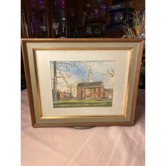 Framed Watercolor print of The Old State House, Dover Delaware by Davis Gray EUC - Picture 5 of 11